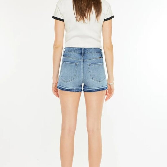 Hazel Blues® |  Kancan High Rise Release Hem Denim Shorts - Picture 4 of 8
